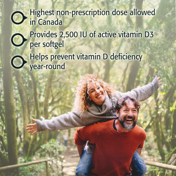 Vitamin D3 2,500 IU Extra Strength (Softgels)